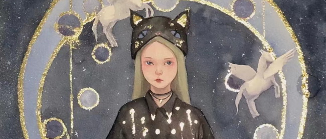 水彩插畫(huà)專(zhuān)題課預告丨清新文藝的水彩少女頭像