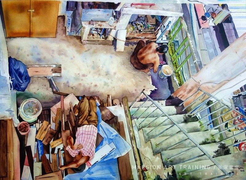 學(xué)繪畫(huà)畫(huà)水彩秋葉老師作品5