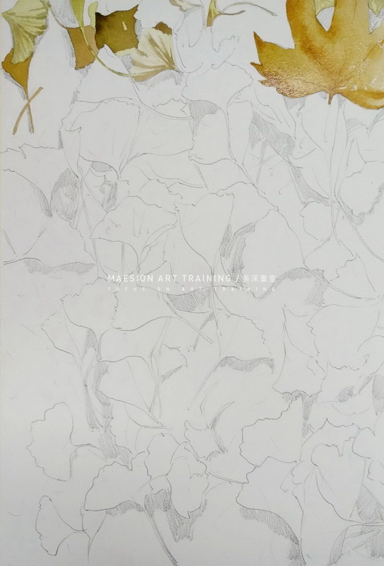 學(xué)繪畫(huà)畫(huà)水彩秋葉步驟圖4